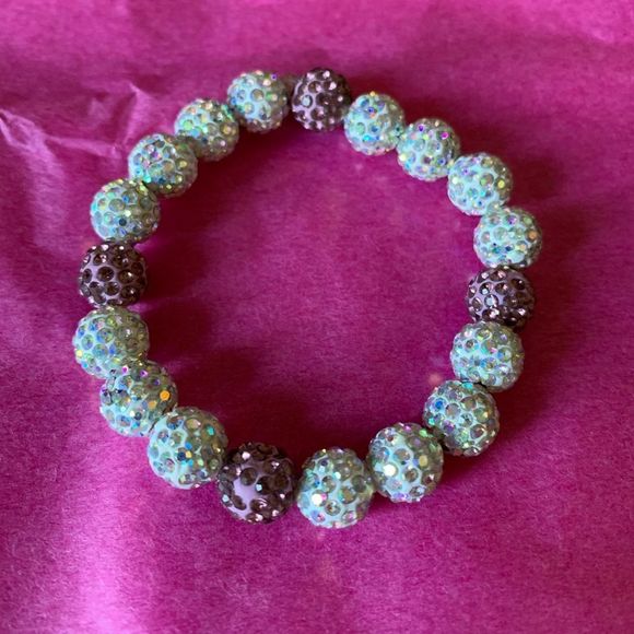 Sparkly Pink and White Bracelet - Picture 1 of 3